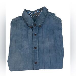 Local Mode Men’s Long Sleeve Plaid Slim Fit Button Down Dress Shirt Size Small